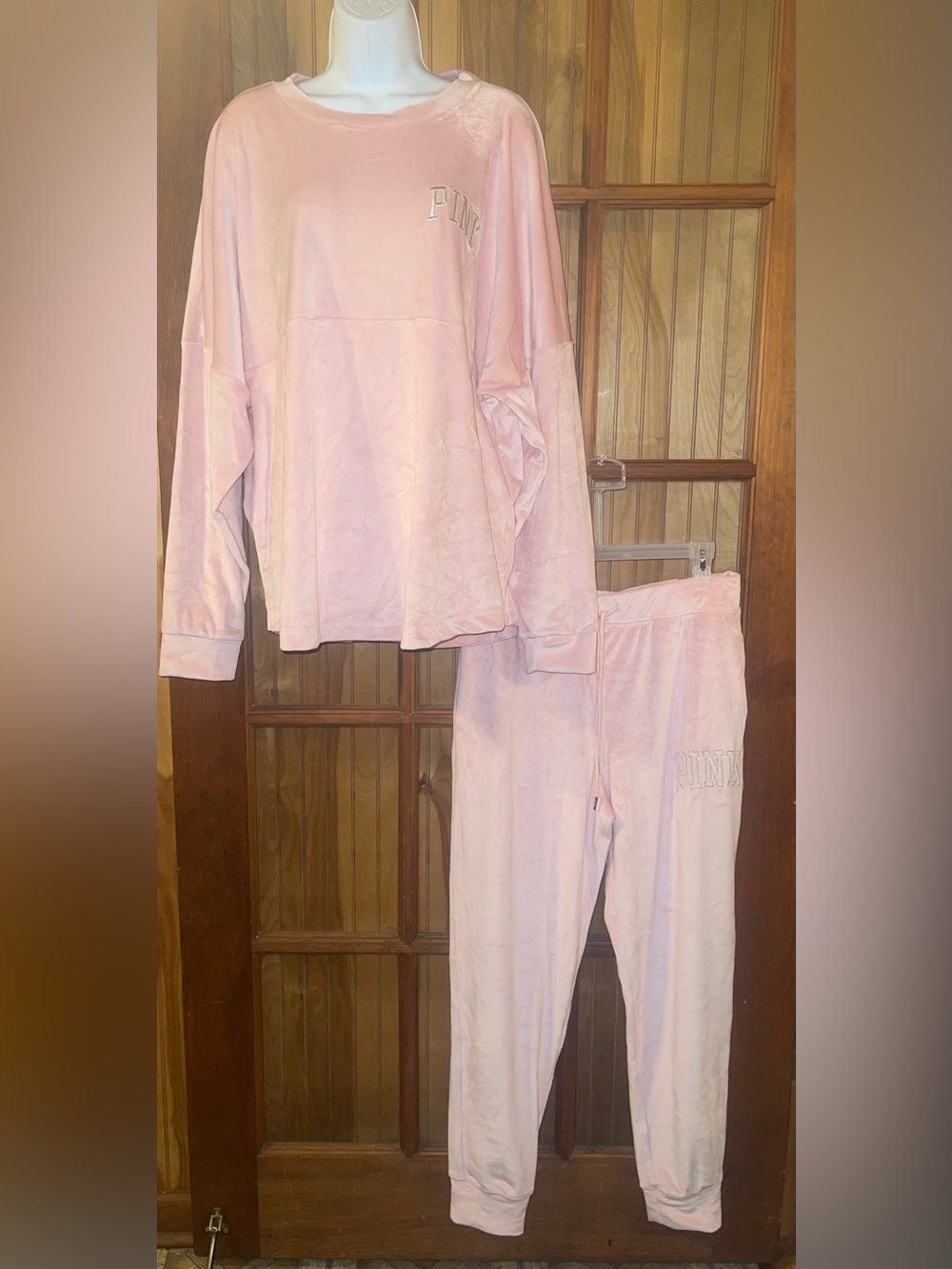 PINK Victoria's Secret Light Pink Velour Set